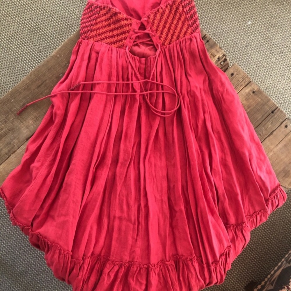 Free People burnt coral sleeveless high-low dress